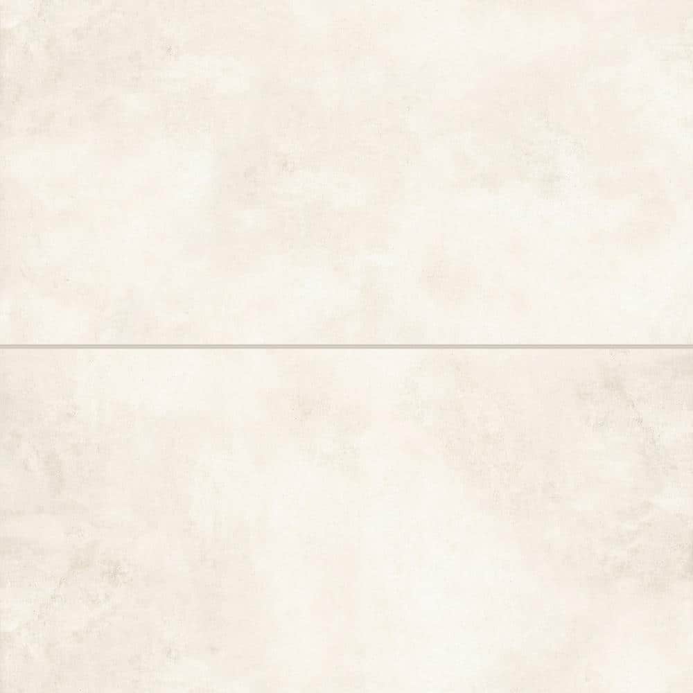 Shandar 24'' x 48'' Matte White Porcelain Marble Look Tile