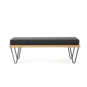 Elisha Dark Charcoal Bench with Upholstered (16.5 in. x 47.25 in. x 15.75 in.)