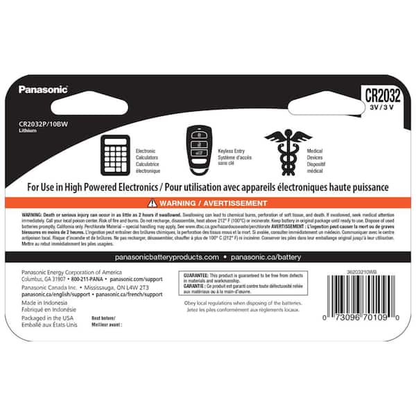 Premium Batteries CR2032 Battery 3V Lithium Coin Cell (6 Panasonic Batteries)  (Child Resistant Packaging)