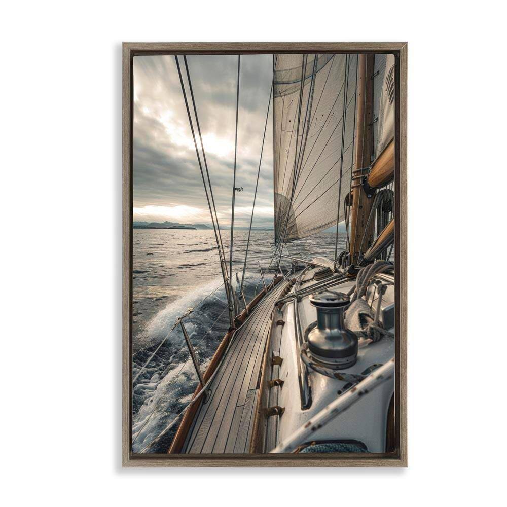 Stupell Industries Sailing Boat Wake Waves by LSR Design Studio Brown ...