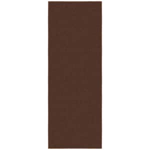 Basics Collection Non-Slip Rubberback Modern Solid Design 2x6 Indoor Runner Rug, 2 ft. 2 in. x 6 ft., Brown