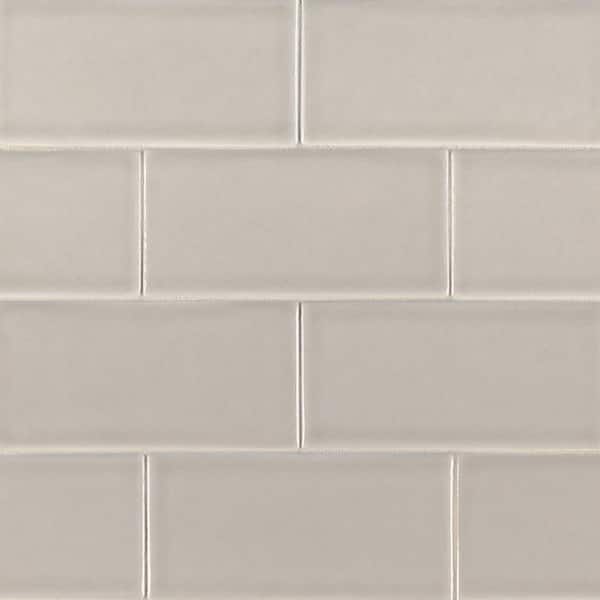MSI Take Home Tile Sample - Portico Pearl Handcrafted 4 in. x 4 in. Glossy Ceramic Wall Tile