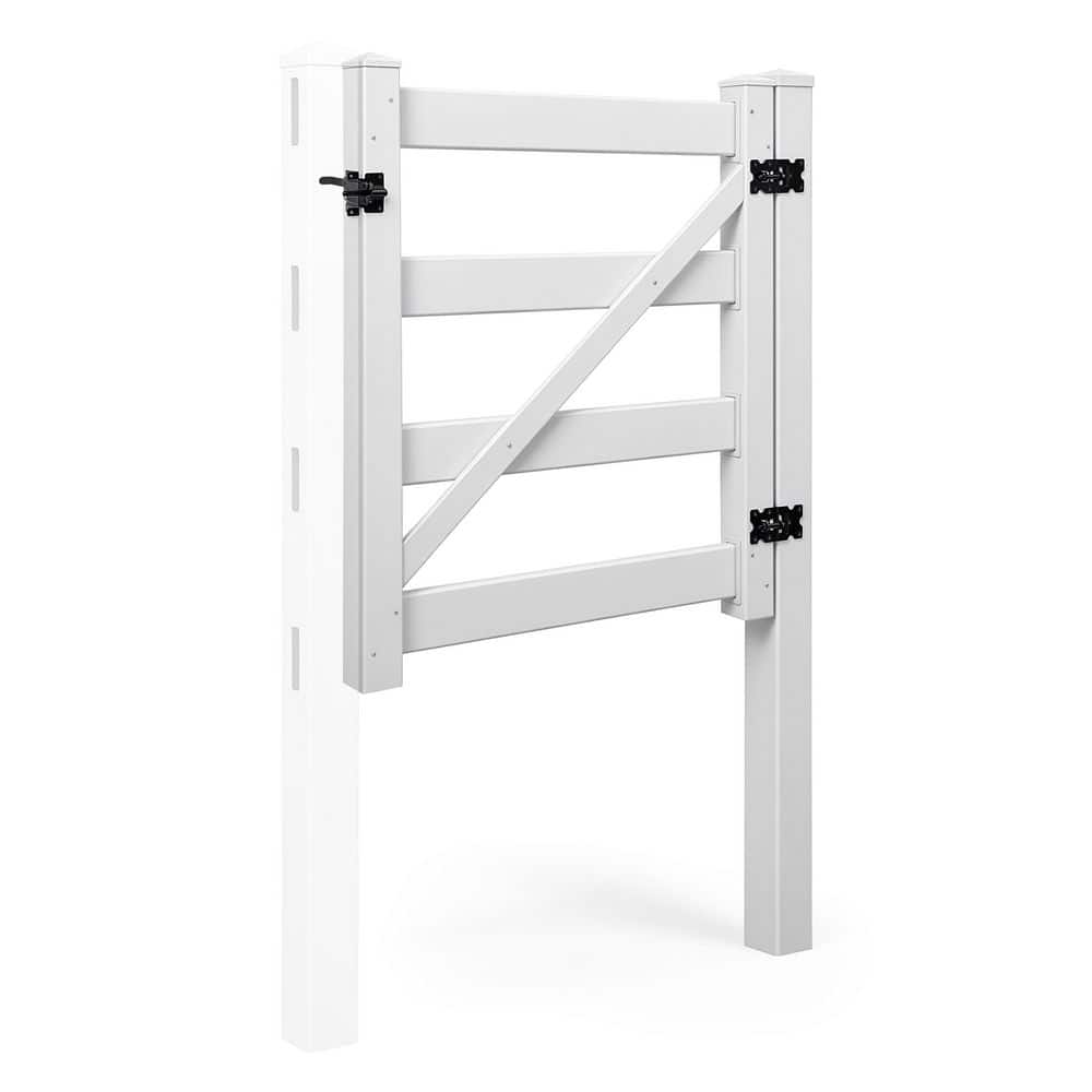 4 ft. x 5 ft. White Vinyl Ranch Fence Gate Kit with Gate Post, Hinges, Latch & Hardware price history on PriceWatchPro
