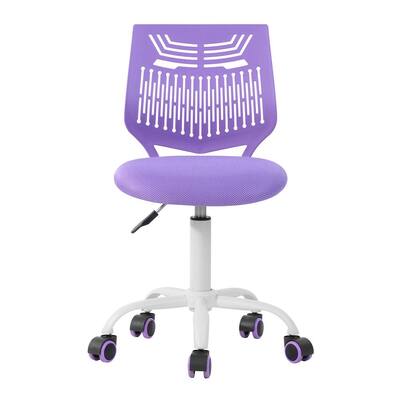 Purple Mesh Fabric Plastic Office Chair without Arms