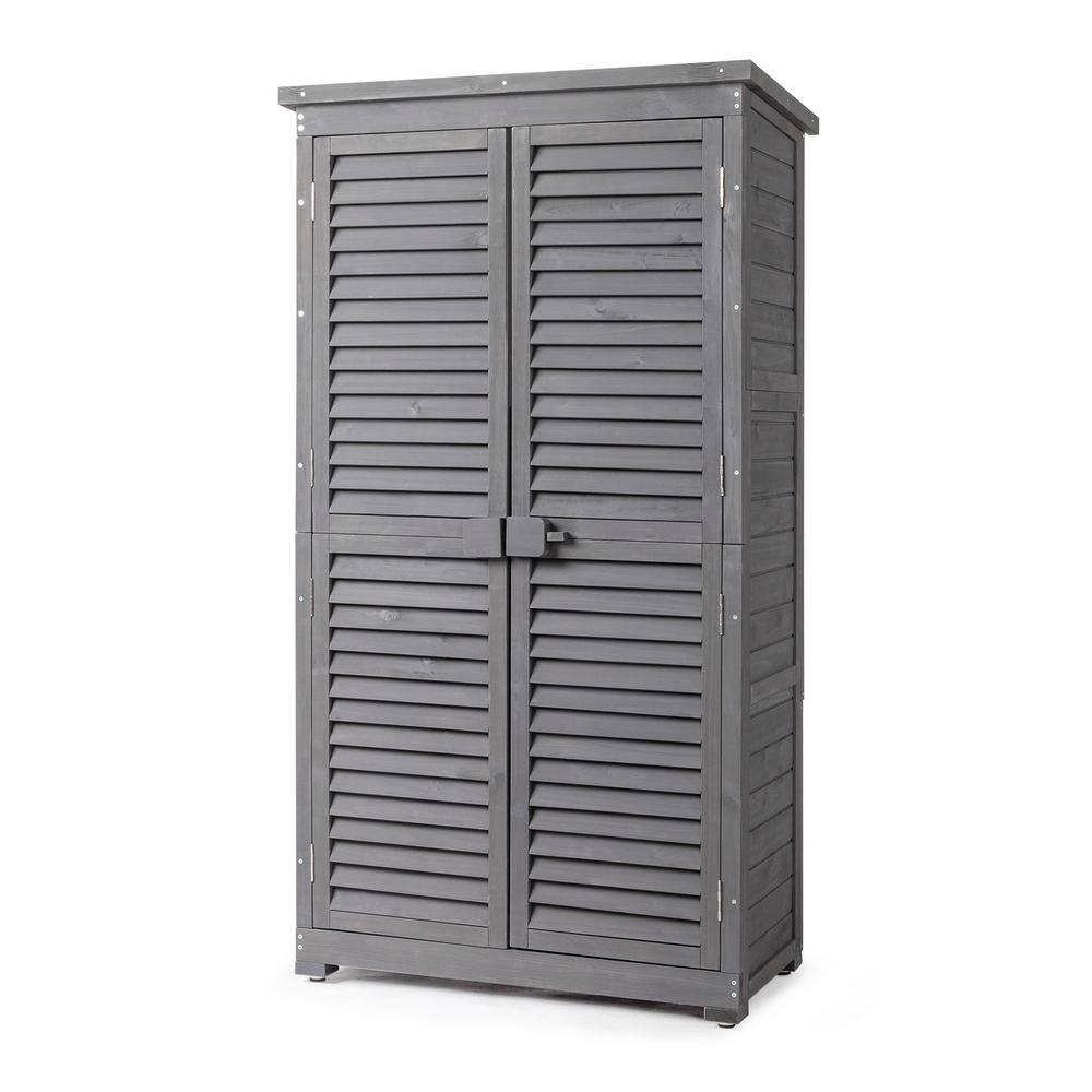 2.9 ft. W x 1.5 ft. D Gray Outdoor Wood Storage Shed with Double Door (1.8 sq. ft. ) price history on PriceWatchPro