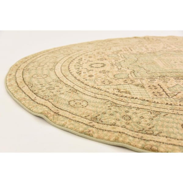 Palace Jackson Light Green 6' 0 x 6' 0 Round Rug