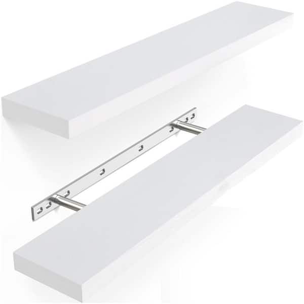 22.5 in. W x 6.7 in. D White Engineered Wood Decorative Wall Shelf