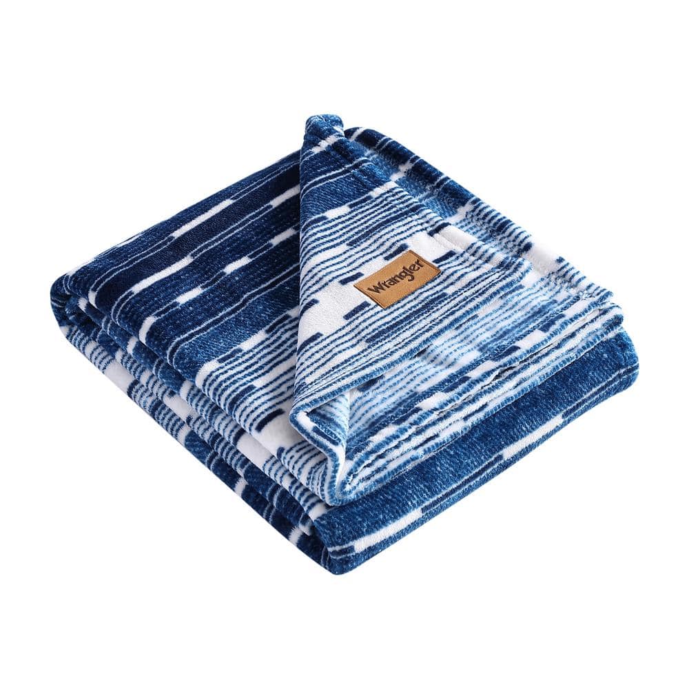 Logan Blue Reversible Fleece Throw Blanket 50"x60"