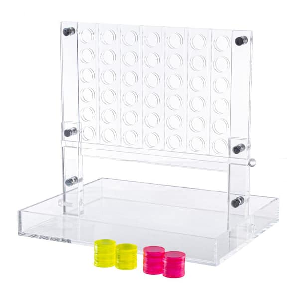 Trademark Games 4 in. Pink/Yellow Acrylic A Row Game - Fun Strategy Game and Tabletop Decoration - Functional Desk Decor