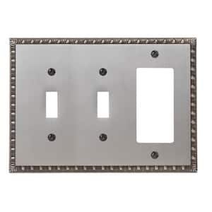 Antiquity 3 Gang 2-Toggle and 1-Rocker Metal Wall Plate - Antique Nickel