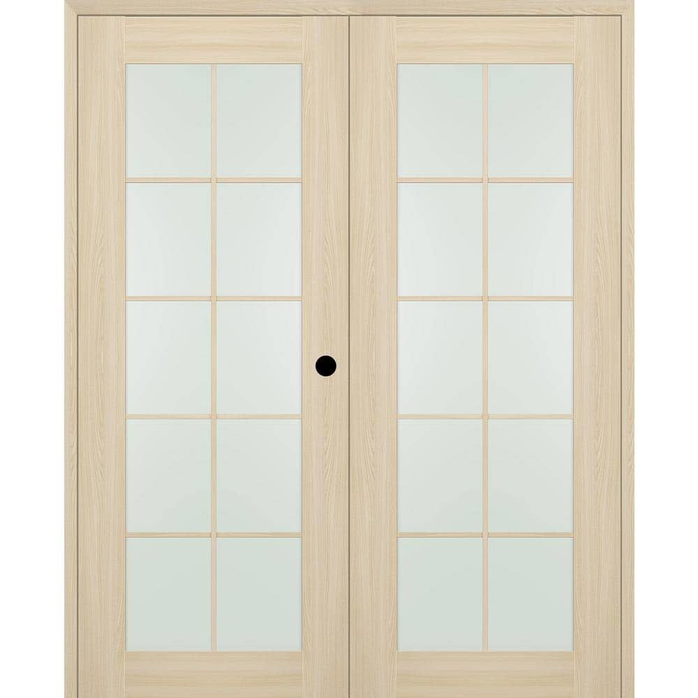 Vona 48 in. x 80 in. 10-Lite Left Hand Active Frosted Glass Loire Ash Wood Composite Double Prehung French Door price history on PriceWatchPro