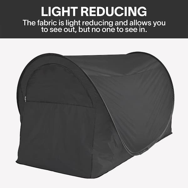 EighteenTek Grey Indoor Pop Up Portable Blackout Bed Canopy Tent, Twin,  Curtains, Breathable, Reducing Light (Mattress Not Included) 2605 - The  Home Depot