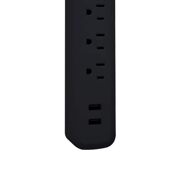 Power Strips with USB ports 3 Way Outlets 6 USB Ports Surge Protection Power Strip Universal Power Socket with 2 Meter Bold Extension cord With Fuse and Shutter Extension Lead Black+Gary