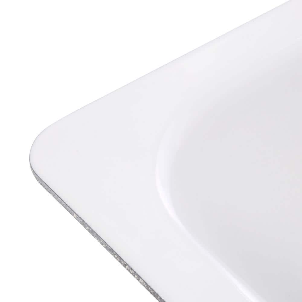 Tahoe White Cast Iron Rectangular Drop-In Bathroom Sink