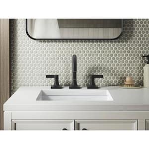 Venza 8 in. Widespread Double Handle Bathroom Faucet in Matte Black