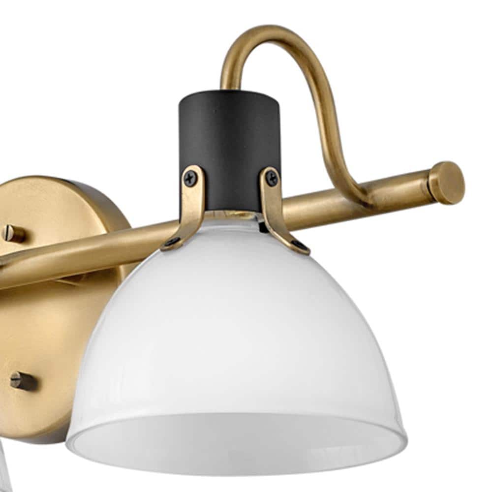 Heritage Brass and Black 3-Light Dimmable Outdoor Vanity Light