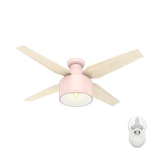 Cranbrook 52 in. LED Low Profile Indoor Blush Pink Ceiling Fan with Light Kit and Remote Control