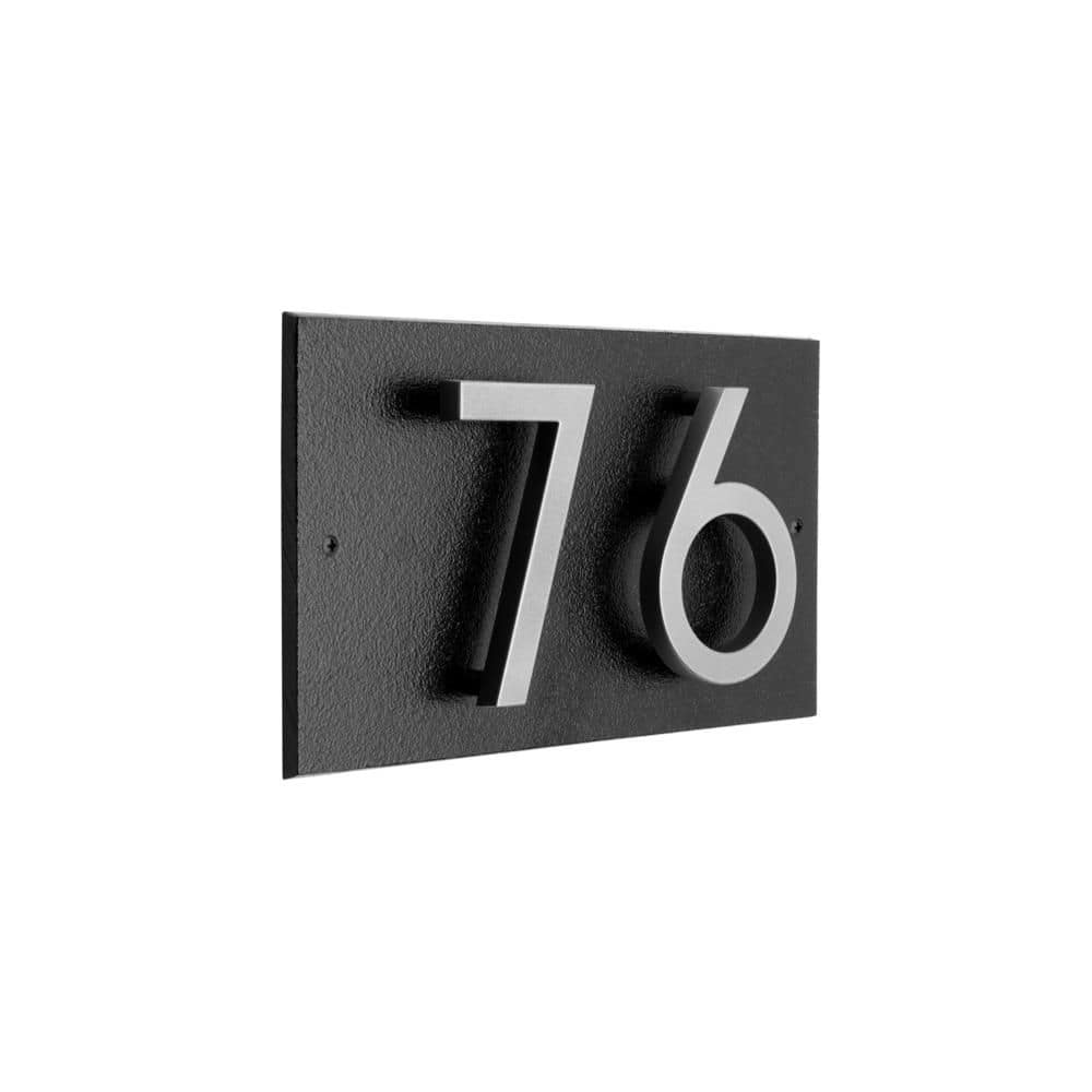 Floating Stand-Off 2-Number Horizontal Sign Black with Silver Modern Font Numbers price history on PriceWatchPro