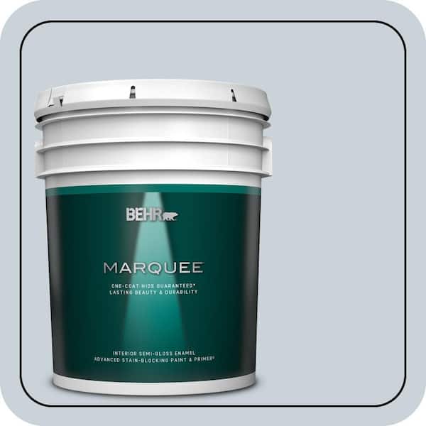 BEHR MARQUEE 5 gal. #N480-1 Light Drizzle Semi-Gloss Enamel Interior Paint & Primer