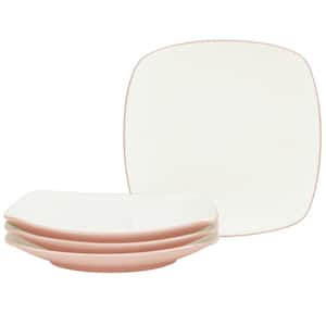 Colorwave Pink 8.25 in. (Pink) Stoneware Square Salad Plates, (Set of 4)