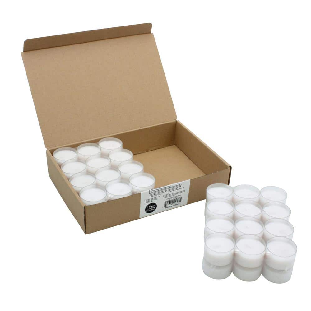 White Palm Wax Long Burning Tealight Candles, 48 Pack