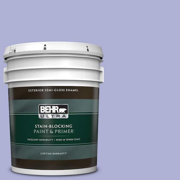 BEHR ULTRA 5 gal. #620B-4 Pixie Violet Semi-Gloss Enamel Exterior Paint & Primer