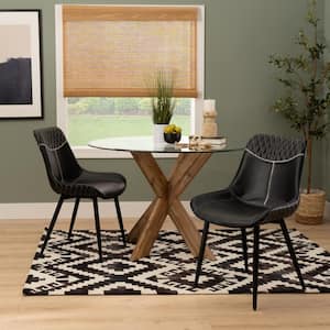 Owen Black Faux Leather Dining Side Chair Set of 2