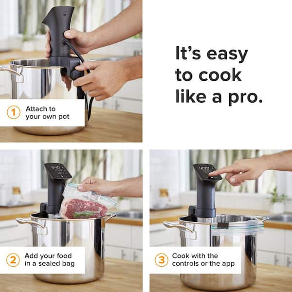 ANOVA Precision Cooker Pro (WiFi) Black and Silver Sous Vide with Anova App  AN600-US00 - The Home Depot