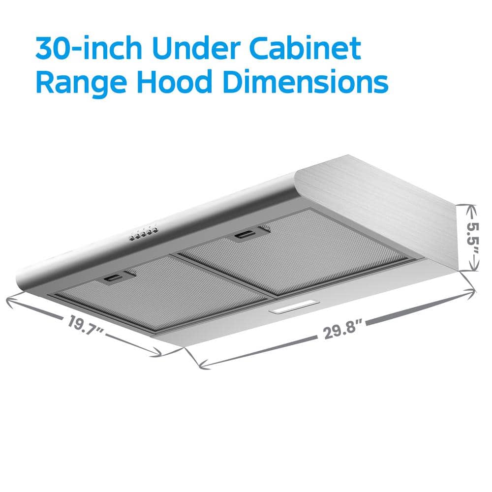 Midea 30-Inch Stainless Steel Convertible Under Cabinet Range Hood