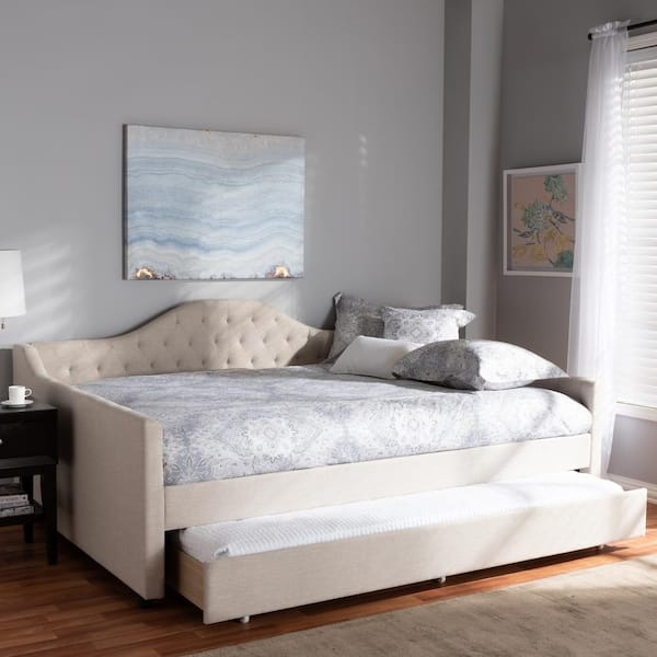 Eliza Light Beige Trundle Daybed
