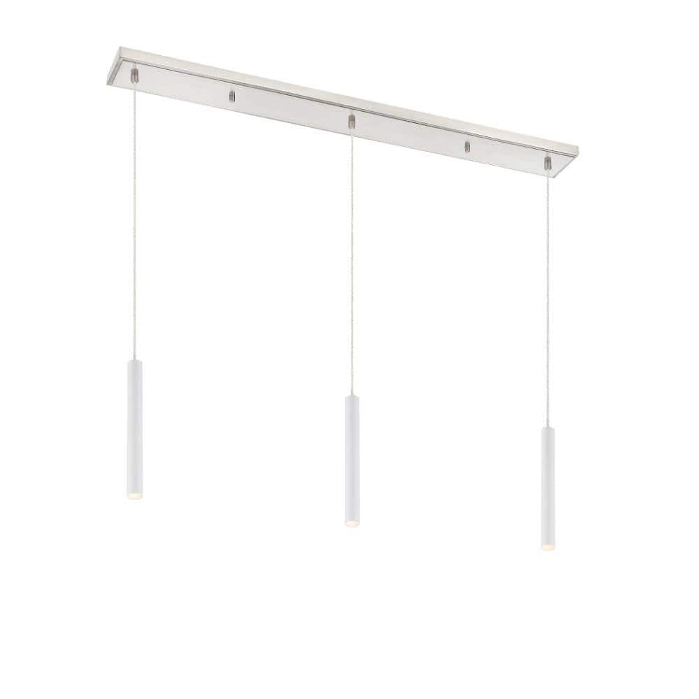 Forest 5-Watt 3-Light Integrated LED Brushed Nickel Shaded Chandelier with 