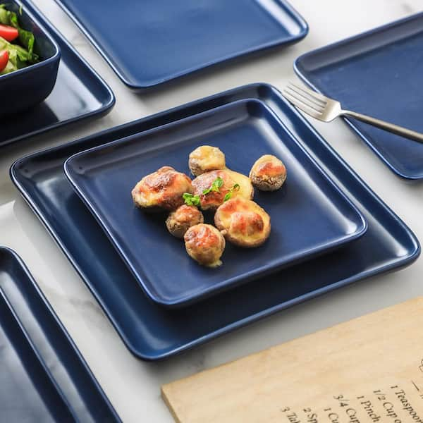 STONE LAIN Stone Lain Amy 24 Piece Dinnerware Set Porcelain Service For 6 Navy Blue BLB0706 The Home Depot