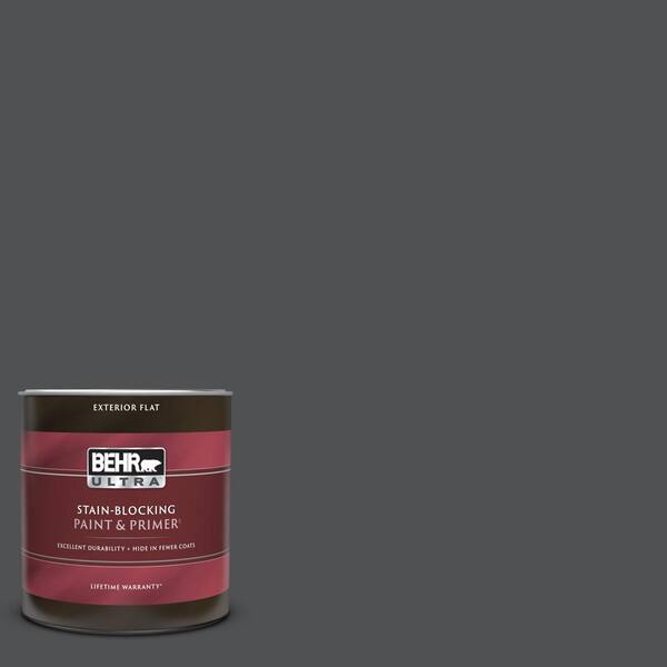 BEHR ULTRA 1 Qt. #PPU18-01 Cracked Pepper Flat Exterior Paint & Primer ...