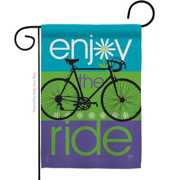 Breeze Decor 13 in. x 18.5 in. Bike Ride Cycling Garden Flag 2-Sided Sports Decorative Vertical Flags