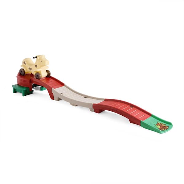 Up & Down Roller Coaster Farm and Friends Ride-On Toy with 9 ft. Track for Toddlers Climb & Ride Play
