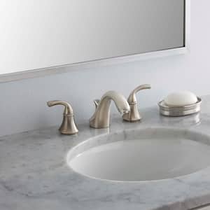 Forte 8 in. Widespread 2-Handle Low-Arc Bathroom Faucet in Vibrant Brushed Nickel with Sculpted Lever Handles
