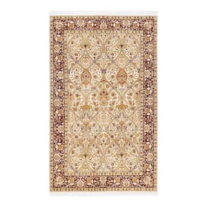 Mogul One-of-a-Kind Traditional Ivory 4 ft. 1 in. x 6 ft. 8 in. Oriental Area Rug