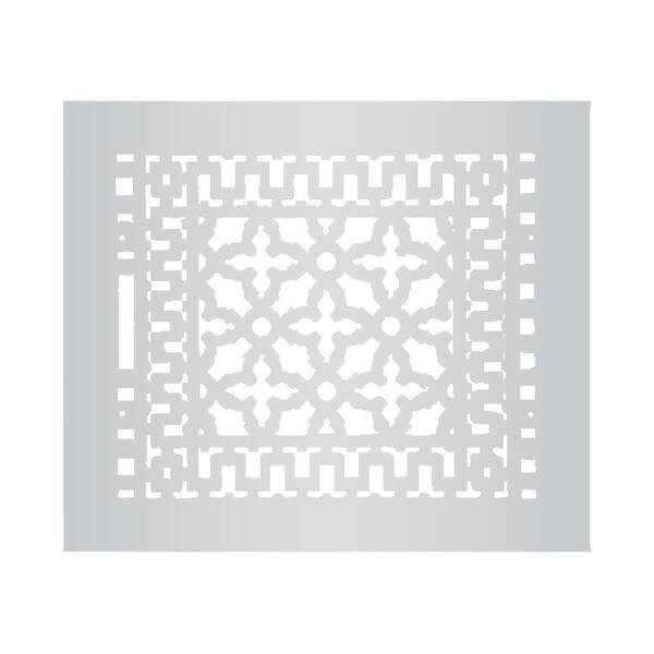Reggio Registers Scroll Series 12-1/4 in. x 10-1/4 in. Aluminum Grille, Gray without Mounting Holes