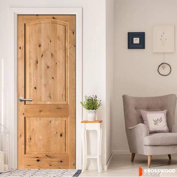 Krosswood Doors 36 in. x 96 in. Rustic 2-Panel Arch Top