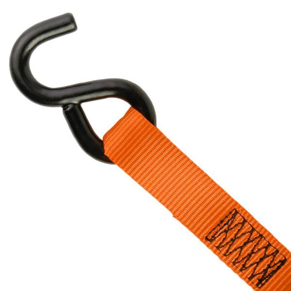 BLACK+DECKER 1 in. x 10 ft. Medium Duty Ratchet Tie-Down Straps 2,500 lb. Break Strength (4 Pack) Polyester in Orange | BDX1007