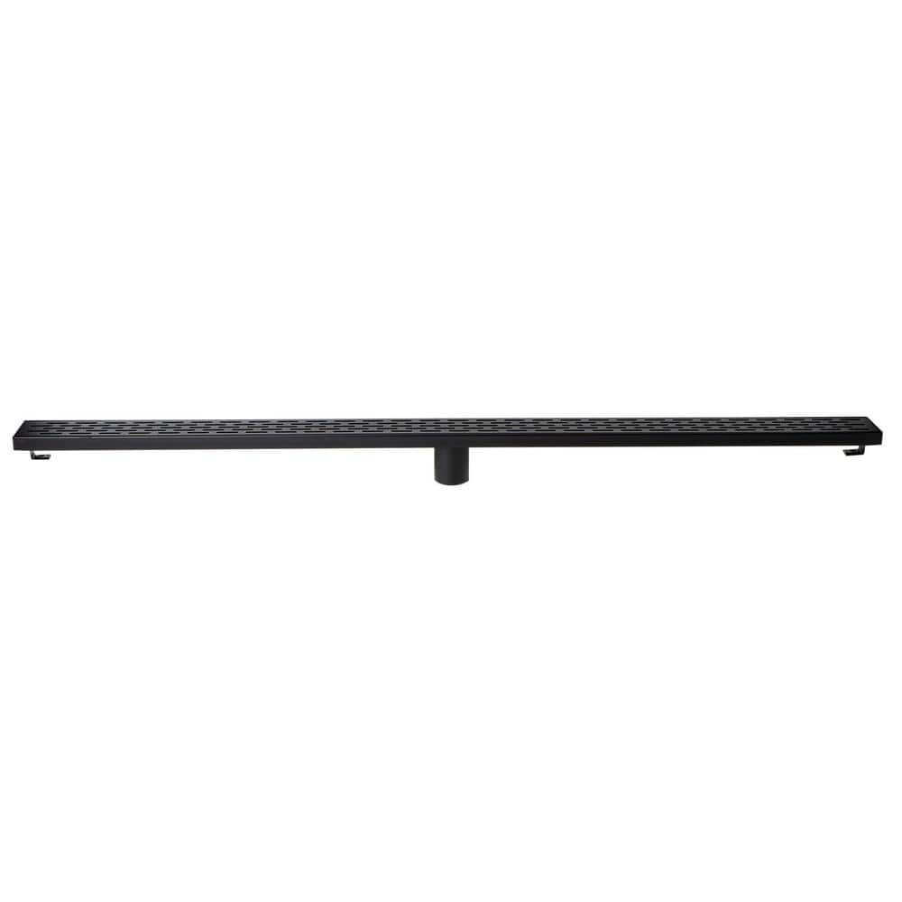 47.25" Black Matte Stainless Steel Linear Shower Drain