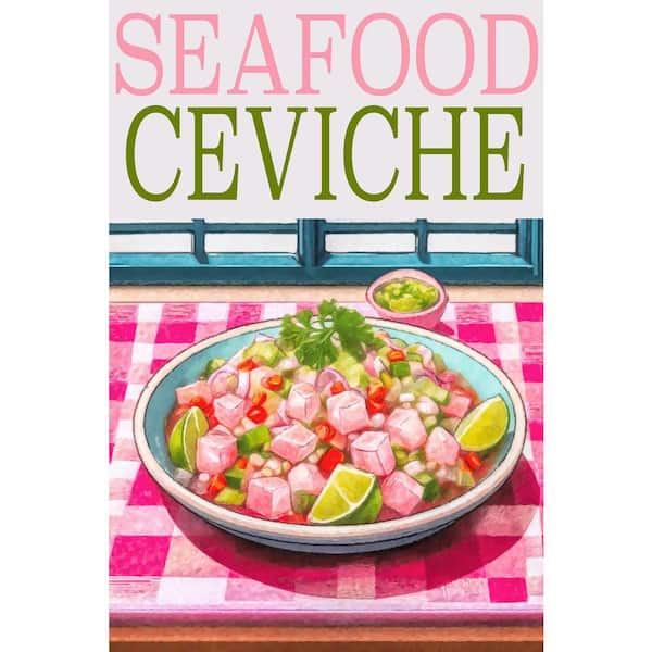 VENICE BEACH Collections Seafood Ceviche Poster by Grotto Studios 1 Piece Unframed Graphic Print Abstract Poster Art Print 24 in. x 36 in.
