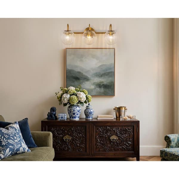 LLHZSY Miraletto 22.64 in. 3-Light Brass Bathroom Vanity Light