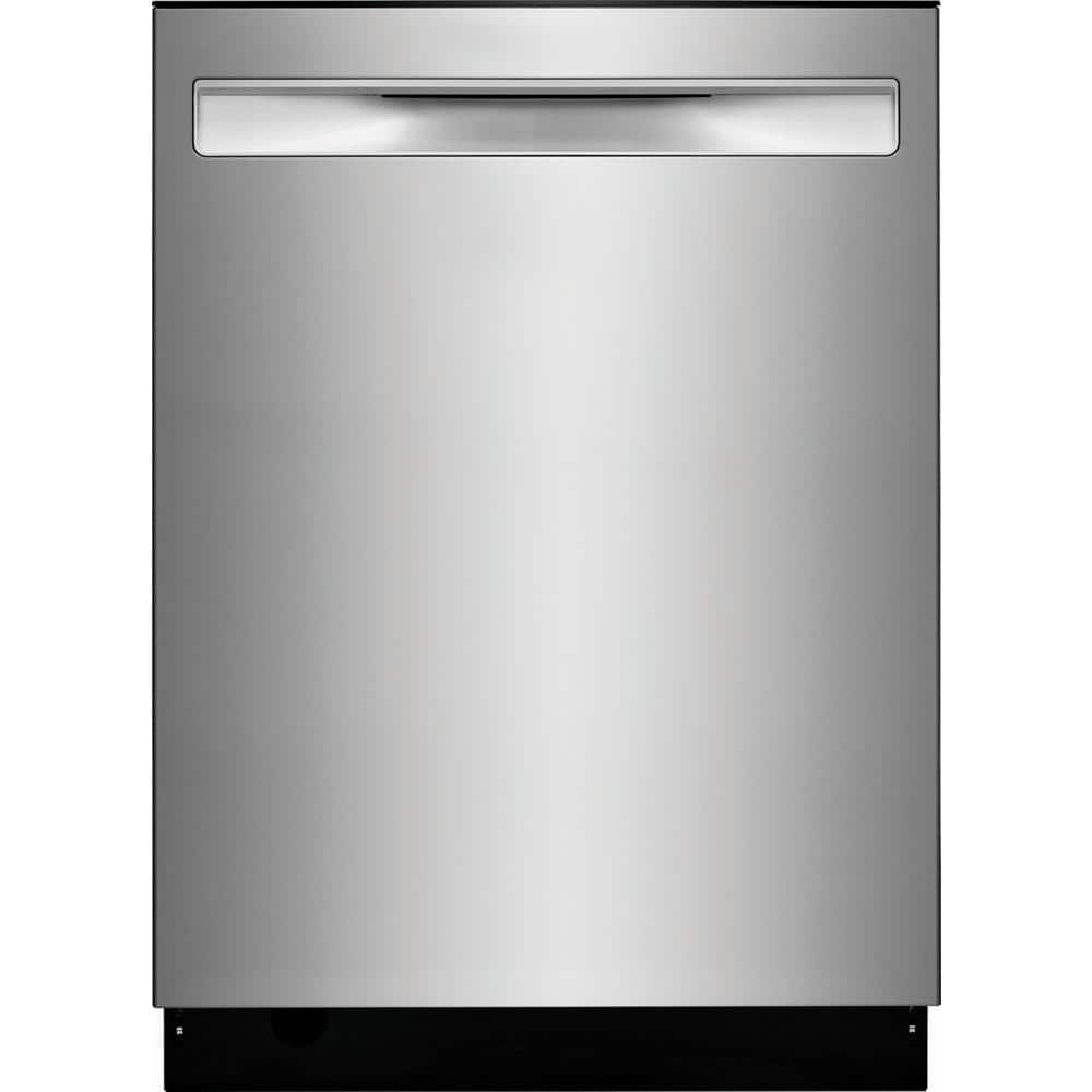 Frigidaire 24 in. Top Control Built-In Tall Tub Dishwasher in Stainless Steel with 5-cycles and DishSense Technology, Silver