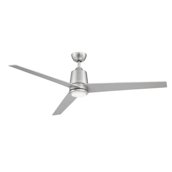 Filament Design 56 in. Brushed Nickel DC Integrated LED Indoor/Outdoor Ceiling Fan with Light