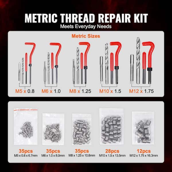 DAYUAN Draad Reparatie Kit M6x1.0mm Helicoil Herstel Draad Reparatie Gereedschap Draad Insert Kit Compatibel Hand Tool Set voor Auto Reparatie DAYUAN Draad Reparatie Kit M6x1.0mm Helicoil Herstel Draad Reparatie Gereedschap Draad Insert Kit Compatibel Hand Tool Set voor Auto Reparatie