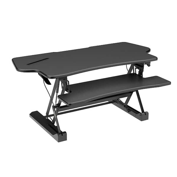 48 in. Black Extra-Wide Height Adjustable Standing Desk Converter
