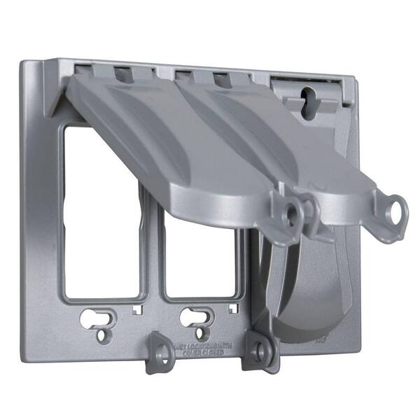 BELL N3R Aluminum Gray 3-Gang Weatherproof Electrical Outlet Cover for Outdoor Outlet, UFAST 125-in-1, 3 Lockable Flip Covers