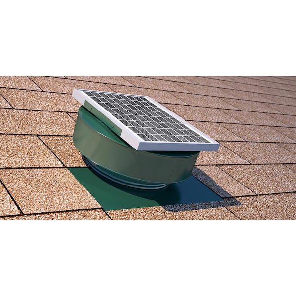 Active Ventilation 365 CFM Green Powder Coated 5-Watt Solar Powered Roof Mounted Exhaust Attic Fan