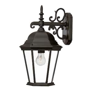 Richmond Collection 1-Light Matte Black Outdoor Wall Lantern Sconce